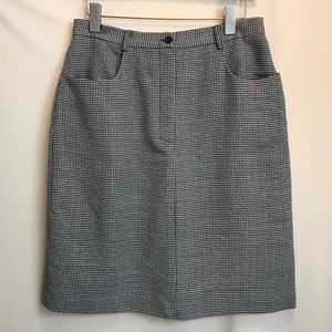 Talbots Black & White wool pencil skirt